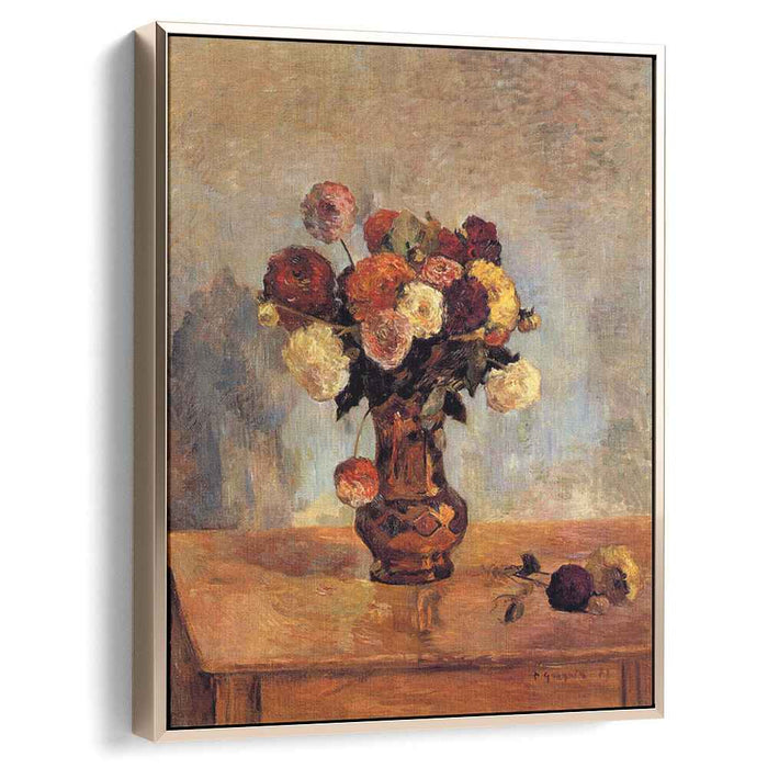 Dahlias in a copper vase (1885) by Paul Gauguin