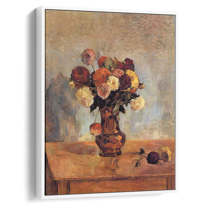 Dahlias in a copper vase (1885) by Paul Gauguin