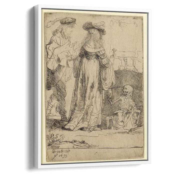 Death appearing to a wedded couple from an open grave (1639) by Rembrandt