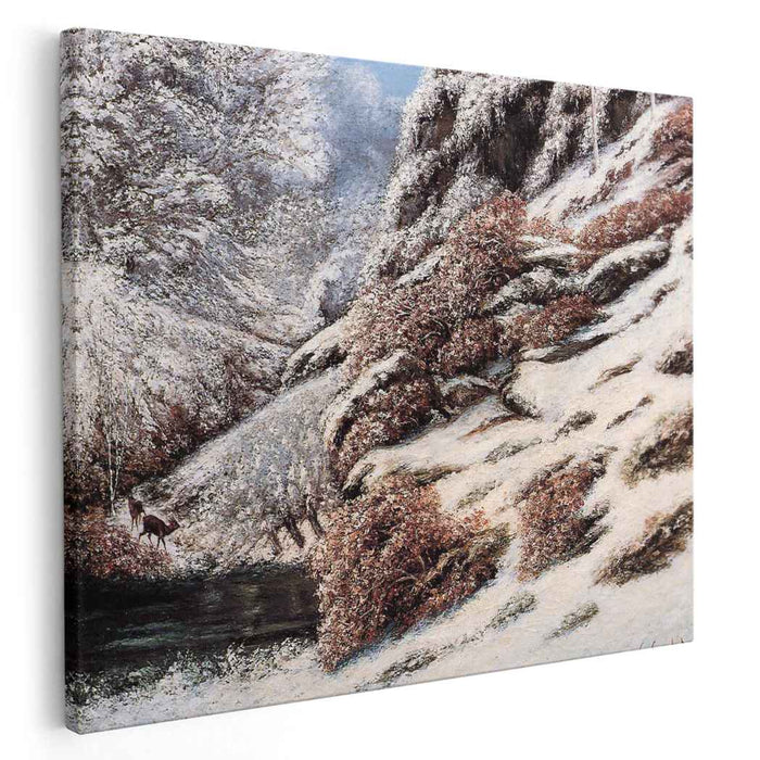 Deer in a Snowy Landscape (1867) by Gustave Courbet