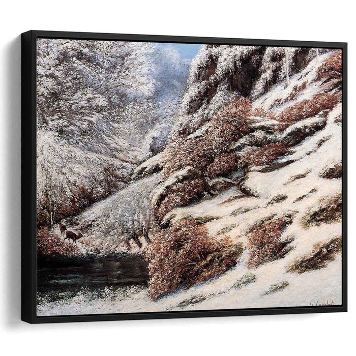 Deer in a Snowy Landscape (1867) by Gustave Courbet