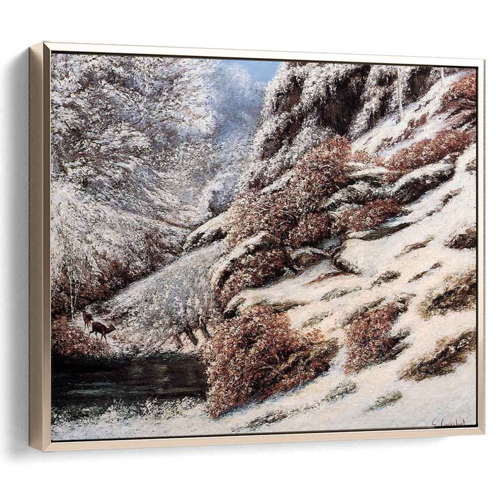 Deer in a Snowy Landscape (1867) by Gustave Courbet