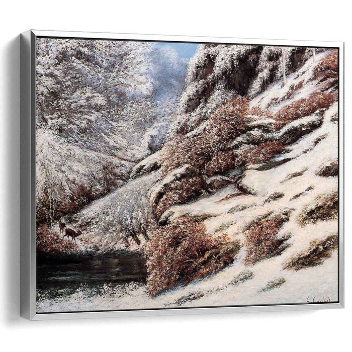 Deer in a Snowy Landscape (1867) by Gustave Courbet