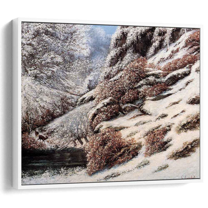 Deer in a Snowy Landscape (1867) by Gustave Courbet