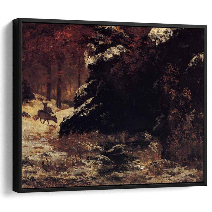 Deer in the Snow (1867) by Gustave Courbet
