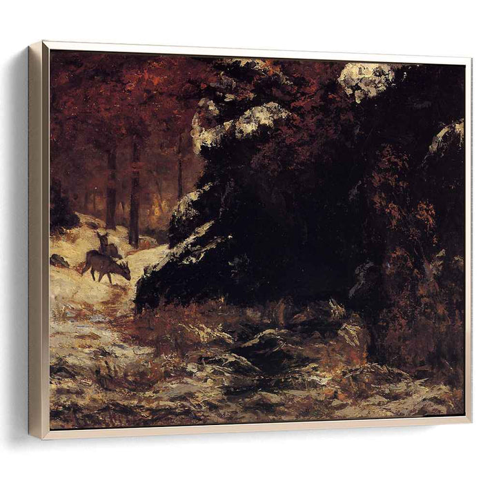 Deer in the Snow (1867) by Gustave Courbet