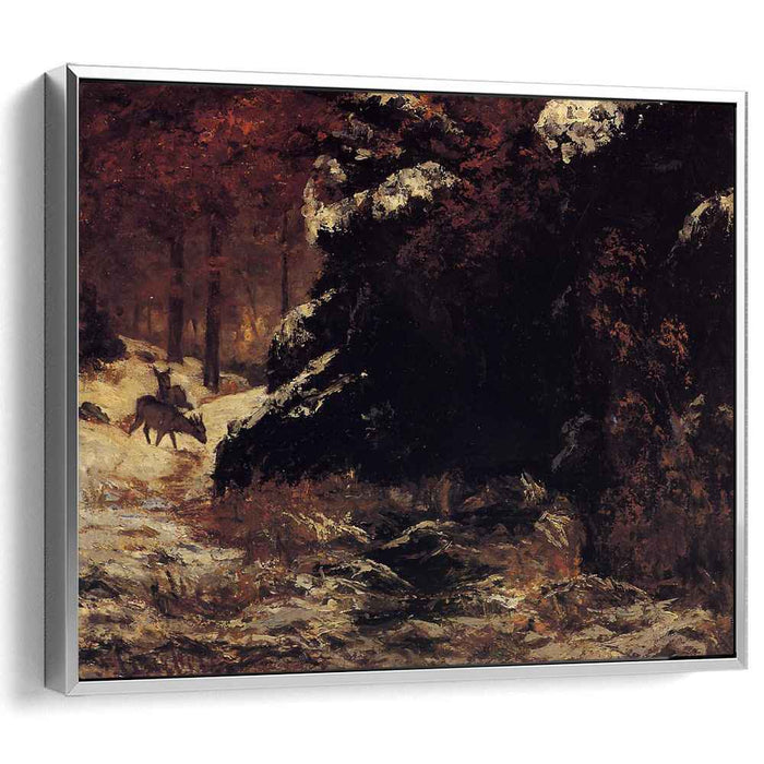 Deer in the Snow (1867) by Gustave Courbet