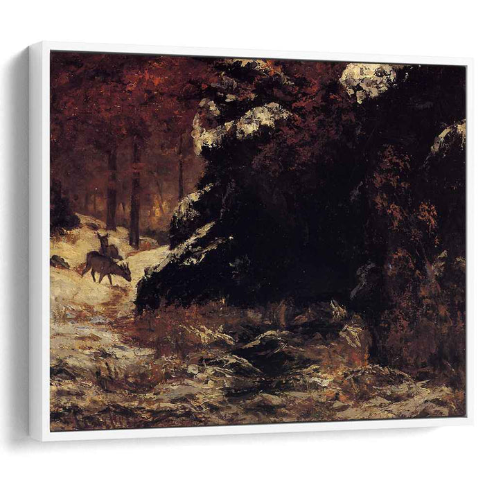 Deer in the Snow (1867) by Gustave Courbet