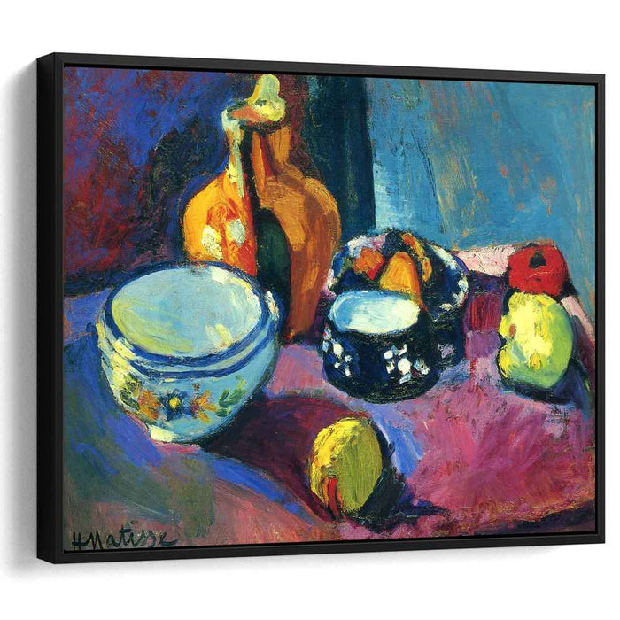 Dishes and Fruit on a Red and Black Carpet (1901) by Henri Matisse