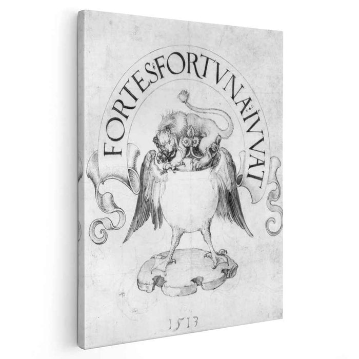 Draft for a book sign lion (1513) by Albrecht Durer