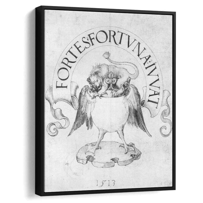 Draft for a book sign lion (1513) by Albrecht Durer