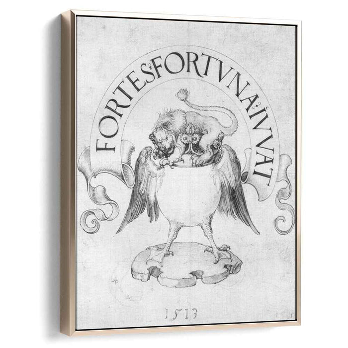 Draft for a book sign lion (1513) by Albrecht Durer