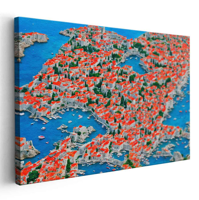 Rooftop Mosaic Delight: Aerial View of Dubrovnik's Terracotta Rooftops