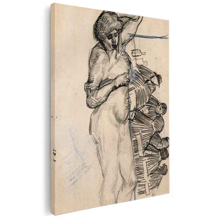 Dying Slave and Figures at a Table (1887) by Vincent van Gogh