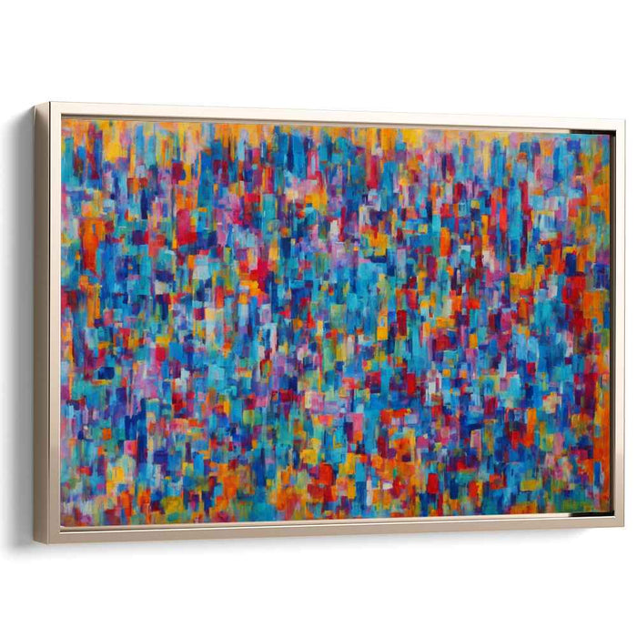 Azure Melody Rhapsody: Abstract Expressionist Symphony in Blue and Orange Canvas Art