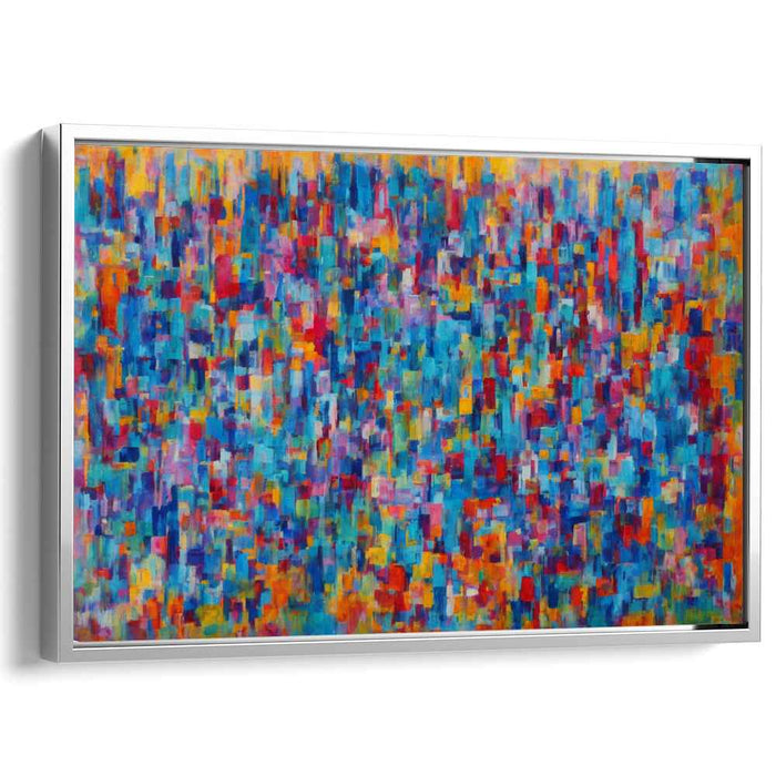 Azure Melody Rhapsody: Abstract Expressionist Symphony in Blue and Orange Canvas Art