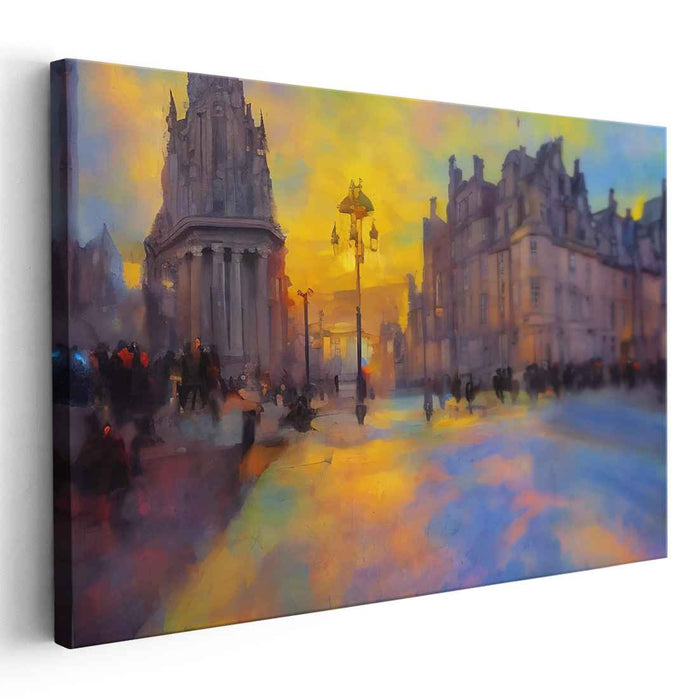 Sunset Whispers in Urban Silhouette: Enchanting Cityscape at Sunset