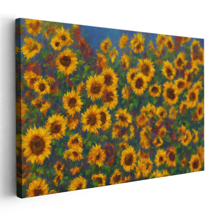 Sunny Petal Paradise: Lush Sunflower Field Canvas Art Print