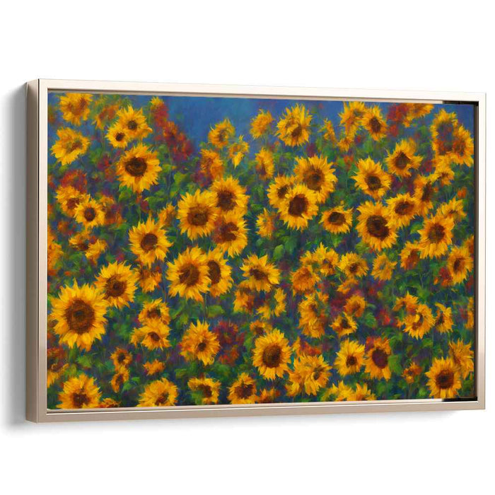 Sunny Petal Paradise: Lush Sunflower Field Canvas Art Print