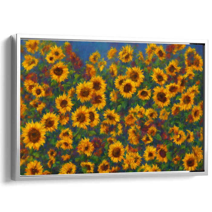 Sunny Petal Paradise: Lush Sunflower Field Canvas Art Print