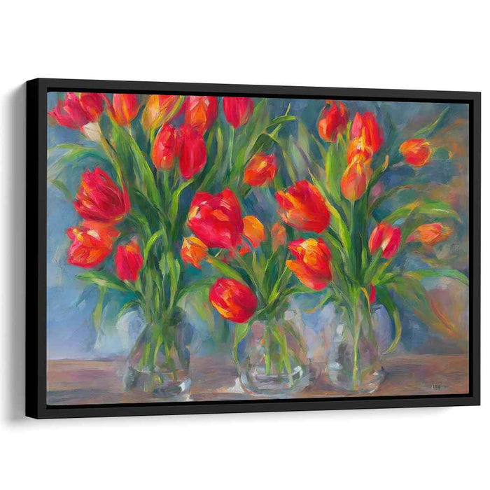 Tulip Elegance in Spring: Vibrant Impressionist Floral Canvas Art