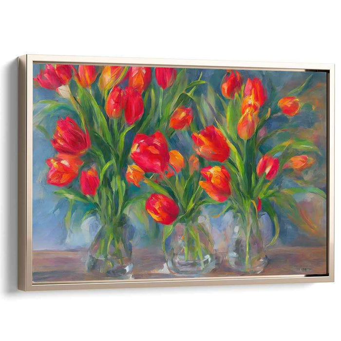 Tulip Elegance in Spring: Vibrant Impressionist Floral Canvas Art