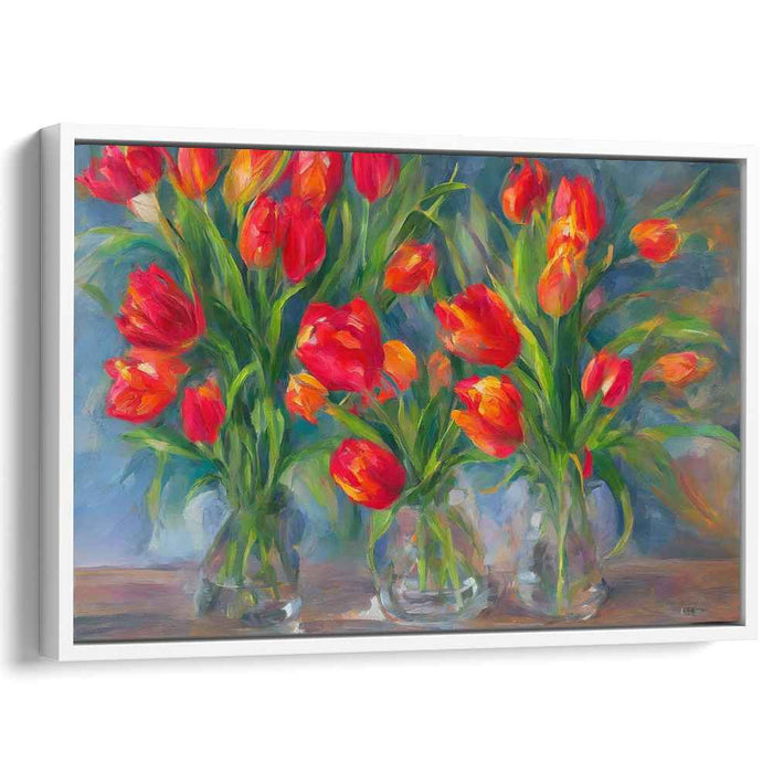 Tulip Elegance in Spring: Vibrant Impressionist Floral Canvas Art