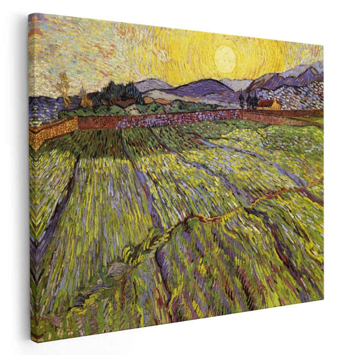 Enclosed field with rising sun (1889) by Vincent van Gogh