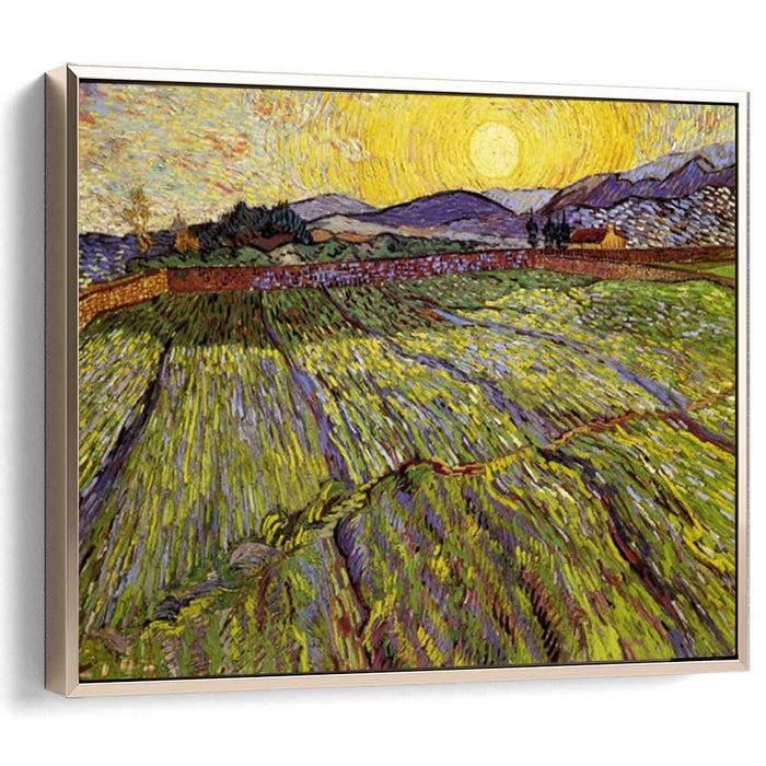 Enclosed field with rising sun (1889) by Vincent van Gogh