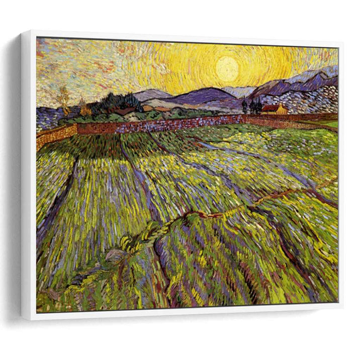 Enclosed field with rising sun (1889) by Vincent van Gogh