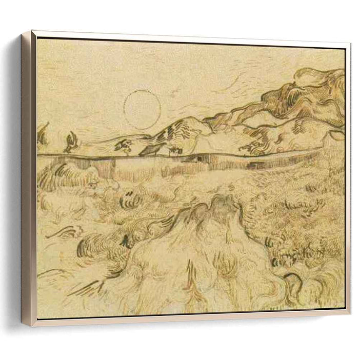 Enclosed Wheat Field with Reaper (1889) by Vincent van Gogh