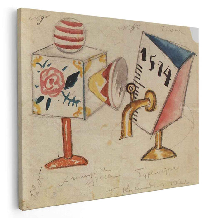 English wonders. Buremetr (1926) by Boris Kustodiev