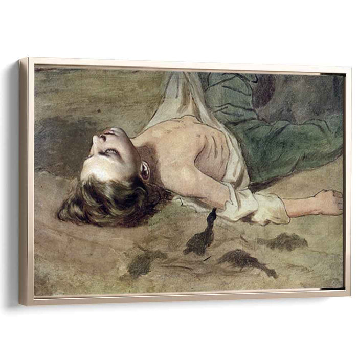 Etude lying to the boy's painting 'The Court Pugachev' by Vasily Perov