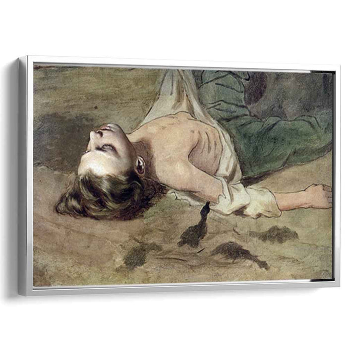 Etude lying to the boy's painting 'The Court Pugachev' by Vasily Perov