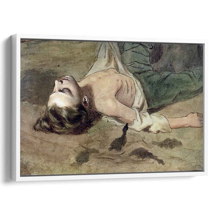 Etude lying to the boy's painting 'The Court Pugachev' by Vasily Perov