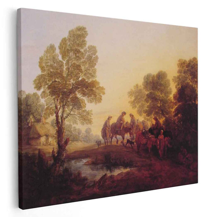 Evening Landscape Peasants and Mounted Figures (1771) by Thomas Gainsborough