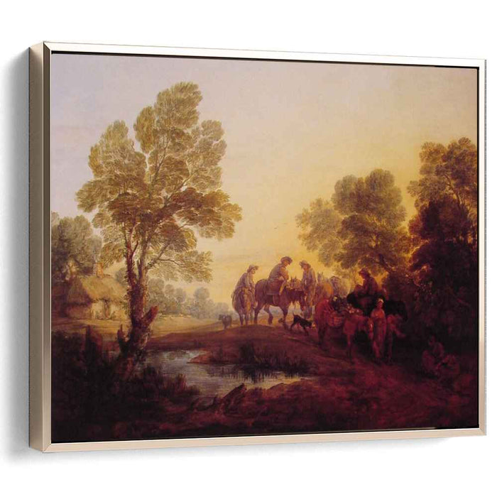 Evening Landscape Peasants and Mounted Figures (1771) by Thomas Gainsborough