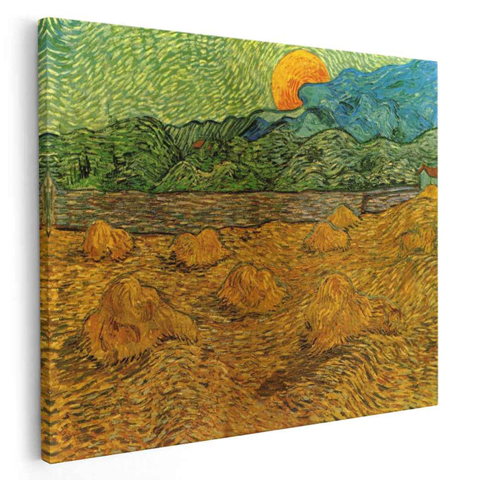 Evening Landscape with Rising Moon (1889) by Vincent van Gogh
