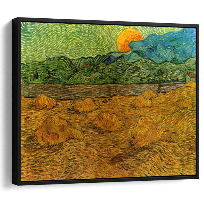 Evening Landscape with Rising Moon (1889) by Vincent van Gogh
