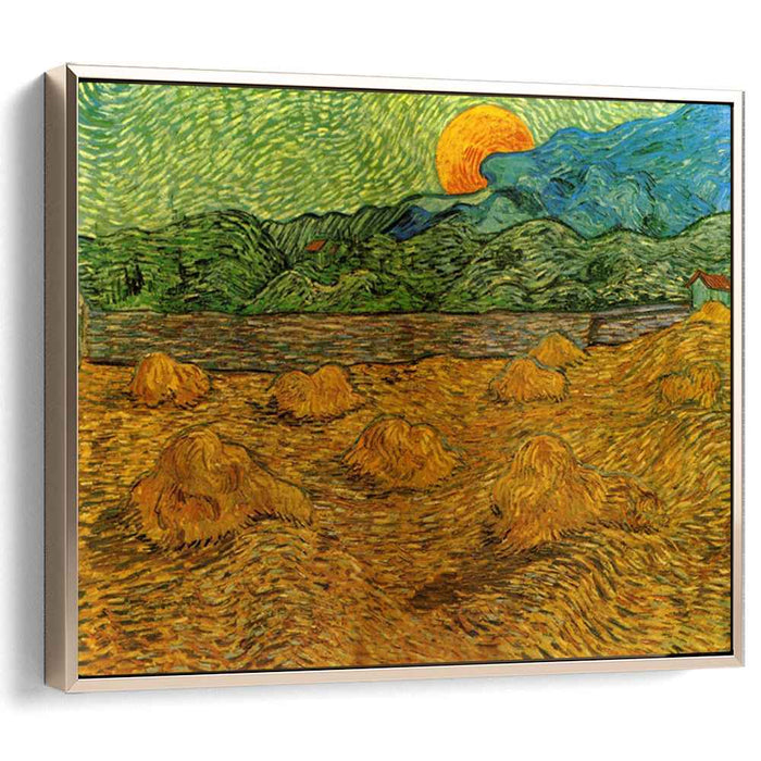 Evening Landscape with Rising Moon (1889) by Vincent van Gogh