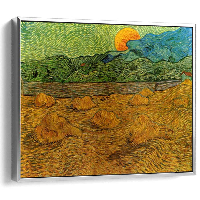 Evening Landscape with Rising Moon (1889) by Vincent van Gogh