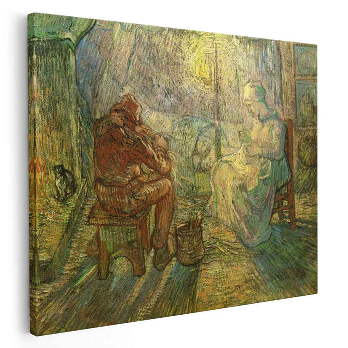 Evening - The Watch (after Millet) (1889) by Vincent van Gogh