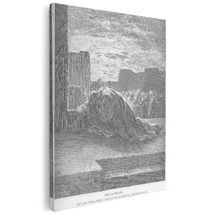 Ezra Kneels in Prayer by Gustave Dore