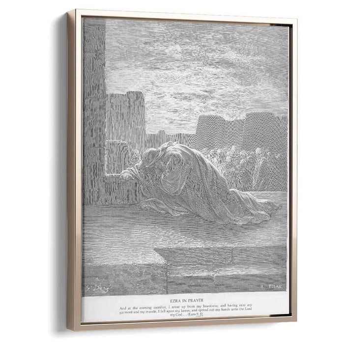 Ezra Kneels in Prayer by Gustave Dore