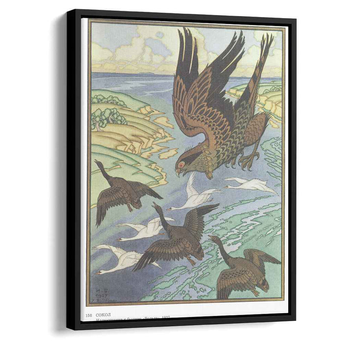 Falcon. Illustration for the epic "Volga" (1927) by Ivan Bilibin