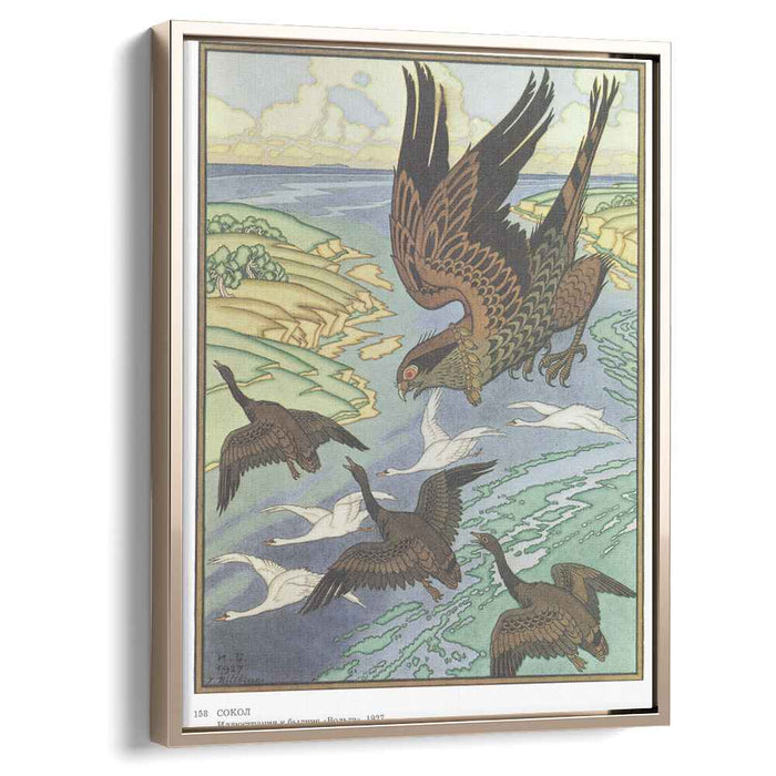 Falcon. Illustration for the epic "Volga" (1927) by Ivan Bilibin