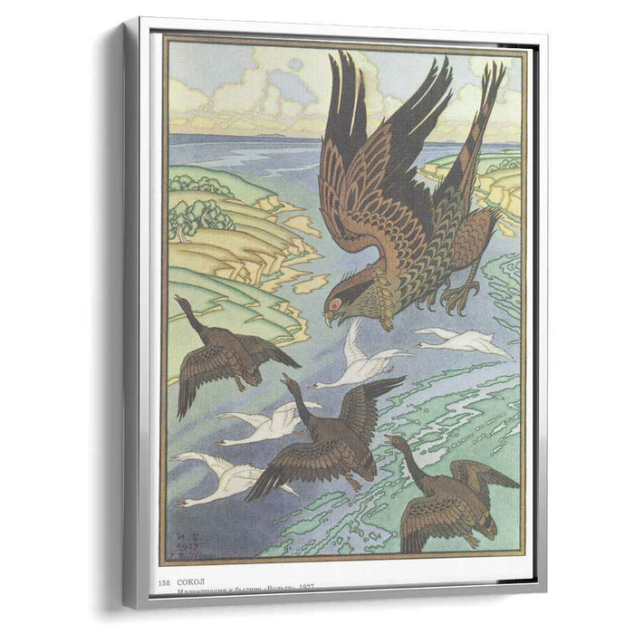 Falcon. Illustration for the epic "Volga" (1927) by Ivan Bilibin