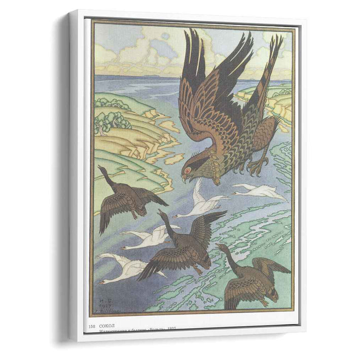 Falcon. Illustration for the epic "Volga" (1927) by Ivan Bilibin