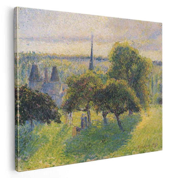Farm and Steeple at Sunset (1892) by Camille Pissarro