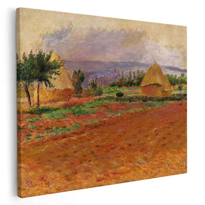 Field and Haystacks (1885) by Pierre-Auguste Renoir
